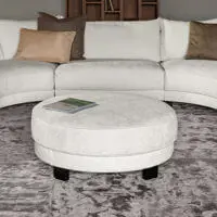 Somero Leather Round Footstool